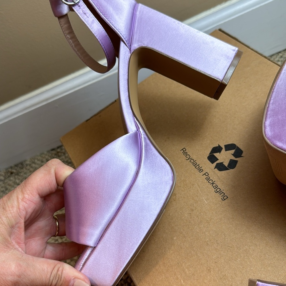 The Drop Women's Hamalie Platform Sandal, Lavender Satin, Size 9 - Picture 14 of 16